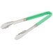 Vollrath 4781270 Jacob's Pride 12" Stainless Steel Scalloped Tongs with Green Coated Kool Touch® Handle Main Thumbnail 3