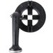 A black metal Cooking Performance Group burner assembly knob with a black plastic handle featuring a metal cross.