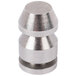 A Cooking Performance Group stainless steel pilot nut with a threaded end.