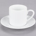 A 10 Strawberry Street white porcelain espresso cup and saucer.