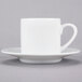 A 10 Strawberry Street Classic White porcelain espresso cup and saucer.
