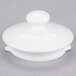 A white round 10 Strawberry Street porcelain teapot lid with a round knob on top.