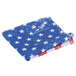 A folded red, white, and blue cloth with stars.