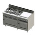 Blodgett BR-6-24G-2436-NAT Natural Gas 6 Burner 60" Manual Range with 24" Right Side Griddle and Double Oven Base - 288,000 BTU Main Thumbnail 1