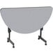 Correll Deluxe Half Round Flip Top Table, 24" x 48" High Pressure Adjustable Height, Gray Granite Main Thumbnail 2