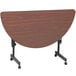 Correll Deluxe Half Round Flip Top Table, 24" x 48" High Pressure Adjustable Height, Walnut Main Thumbnail 2