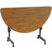 Correll Deluxe Half Round Flip Top Table, 24" x 48" High Pressure Adjustable Height, Medium Oak Main Thumbnail 2