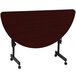 Correll Deluxe Half Round Flip Top Table, 24" x 48" High Pressure Adjustable Height, Mahogany Main Thumbnail 2
