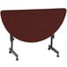 Correll Deluxe Half Round Flip Top Table, 24" x 48" High Pressure Adjustable Height, Cherry Main Thumbnail 2