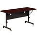 Correll Deluxe Flip Top Table, High Pressure Adjustable Height, 24" x 60", Mahogany Main Thumbnail 1
