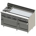 Blodgett BR-2-48G-2436-NAT Natural Gas 2 Burner 60" Manual Range with 48" Right Side Griddle and Double Oven Base - 216,000 BTU Main Thumbnail 1