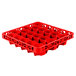 A red plastic Carlisle OptiClean glass rack extender with 30 compartments.