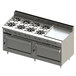 Blodgett BR-8-24G-3636-NAT Natural Gas 8 Burner 72" Manual Range with 24" Right Griddle and Double Standard Oven Base - 348,000 BTU Main Thumbnail 1