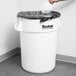Continental 4444WH Huskee 44 Gallon White Round Trash Can Main Thumbnail 1