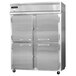 Continental Refrigerator 2FES-SS-HD 57" Half Door Extra Wide Shallow Depth Reach-In Freezer - 40 Cu. Ft. Main Thumbnail 1
