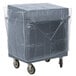 Cambro TDCR12191 Granite Gray Tray and Dish Cart with Cutlery Rack and Protective Vinyl Cover Main Thumbnail 1