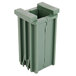 A green plastic container with two compartments.