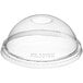 A clear plastic dome lid with a hole on top.