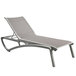 Grosfillex US642289 Sunset Platinum Gray Chaise Lounge with Solid Gray Sling Seat - 12/Case Main Thumbnail 2
