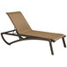 Grosfillex US642599 Sunset Fusion Bronze Chaise Lounge with Cognac Sling Seat - 12/Case Main Thumbnail 2