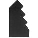 A black plastic rectangular object with four triangular bins.