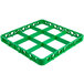 Carlisle RE9C09 OptiClean 9 Compartment Green Color-Coded Glass Rack Extender Main Thumbnail 3