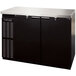 A black Continental Back Bar refrigerator with two doors.