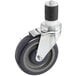 A black and grey Regency caster with a metal wheel and rubber tire.