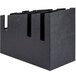 A black plastic Vollrath countertop organizer with compartments and holes.