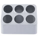 Vollrath 52644 Gray Plastic 6-Cylinder Flatware Organizer Main Thumbnail 3
