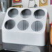 Vollrath 52644 Gray Plastic 6-Cylinder Flatware Organizer Main Thumbnail 1