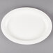 A white oval platter with a medium rim.