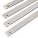 Three stainless steel metal bars of different lengths used to divide a flat top roller grill.