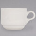 A white Libbey Savoy porcelain cup with a handle.