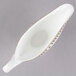 A white bone china Syracuse Baroque sauce boat with a gold plated handle.