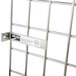 A metal grid door set for Metro wine racks with a white label.