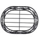 An American Metalcraft wrought iron oval basket with a leaf design.