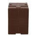 A dark brown Cambro Ultra Pan Carrier for food pans with handles.