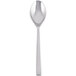 A stainless steel Libbey Briossa demitasse spoon with a silver handle on a white background.