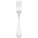 A silver Libbey stainless steel utility/dessert fork with a white background.