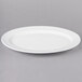 A 10 Strawberry Street Bistro bright white porcelain oval platter on a white background.