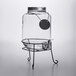 Acopa 2 Gallon Mason Jar Glass Beverage Dispenser with Infusion Chamber, Chalkboard Sign, and Black Stand Main Thumbnail 2