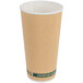 EcoChoice 20 oz. Double Wall Kraft Compostable Paper Hot Cup - 500/Case Main Thumbnail 3