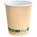 An EcoChoice Kraft paper hot cup with a white rim.