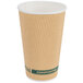 EcoChoice 16 oz. Double Wall Kraft Compostable Paper Hot Cup - 500/Case Main Thumbnail 3