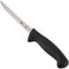 A Mercer Culinary Millennia 6" Semi-Flexible Narrow Boning Knife with a black handle.