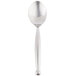 A silver World Tableware dessert spoon with a long handle.
