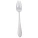 A silver Libbey Neptune dinner fork with a white background.