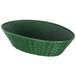 Carlisle 650409 WeaveWear Green Oval Plastic Serving Basket 9" x 6 1/4"   - 12/Case Main Thumbnail 2