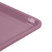 A close-up of a purple Cambro dietary tray.